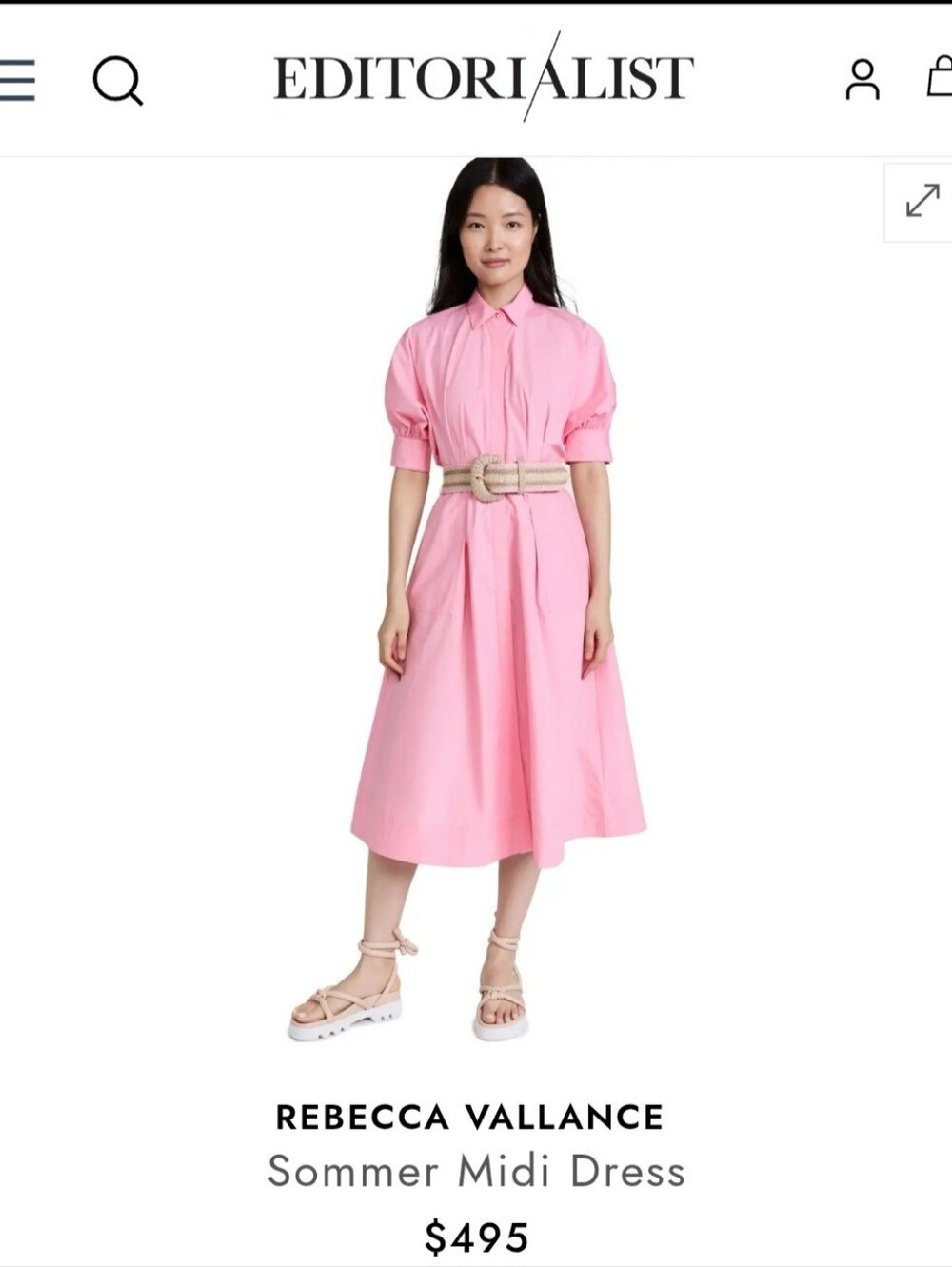 Rebecca Vallance 👚👗 Sommer Midi Dress with Woven Belt